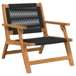 vidaXL Set scaune de grădină 5 piese Negru Lemn masiv de acacia