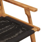 vidaXL Set scaune de grădină 5 piese Negru Lemn masiv de acacia
