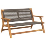 vidaXL Set de Scaune cu Masă , 5 Piese, Gri, Lemn masiv de acacia