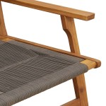 vidaXL Set de Scaune cu Masă , 5 Piese, Gri, Lemn masiv de acacia