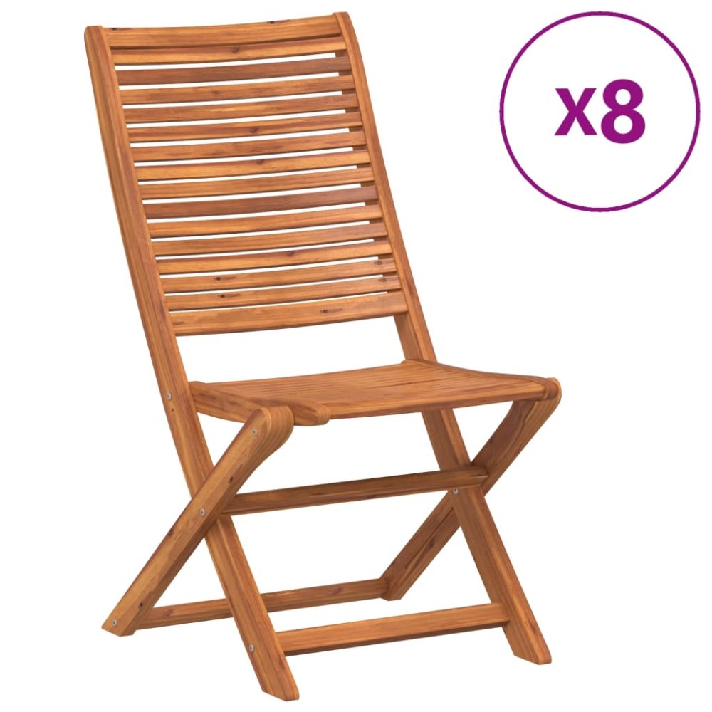vidaXL Scaune grădină pliabile 8 buc. 51x66x95 cm lemn masiv acacia