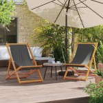 vidaXL Scaune de plajă pliante, 2 buc., gri, material textil vidaXL Scaune de plajă pliante, 2 buc., gri, material textil