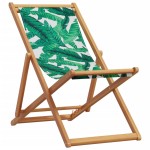 vidaXL Scaune de plajă pliabile 2 buc model frunze, textil/lemn masiv vidaXL Scaune de plajă pliabile 2 buc model frunze, textil/lemn masiv