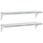 vidaXL Rafturi de perete 2 buc., 100x30 cm, argintiu oțel inoxidabil vidaXL Rafturi de perete 2 buc., 100x30 cm, argintiu oțel inoxidabil
