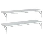 vidaXL Rafturi de perete 2 buc., 100x30 cm, argintiu oțel inoxidabil vidaXL Rafturi de perete 2 buc., 100x30 cm, argintiu oțel inoxidabil