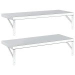 vidaXL Rafturi de perete, 2 buc., 75x30 cm, argintiu, oțel inoxidabil