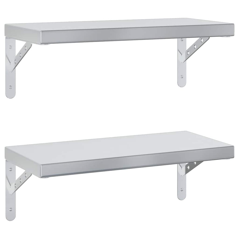 vidaXL Rafturi de perete, 2 buc. 50x23,5 cm argintiu oțel inoxidabil