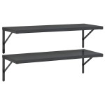 vidaXL Rafturi de perete 2 buc., 100x40 cm, negru oțel inoxidabil vidaXL Rafturi de perete 2 buc., 100x40 cm, negru oțel inoxidabil