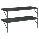 vidaXL Rafturi de perete 2 buc., 100x40 cm, negru oțel inoxidabil vidaXL Rafturi de perete 2 buc., 100x40 cm, negru oțel inoxidabil