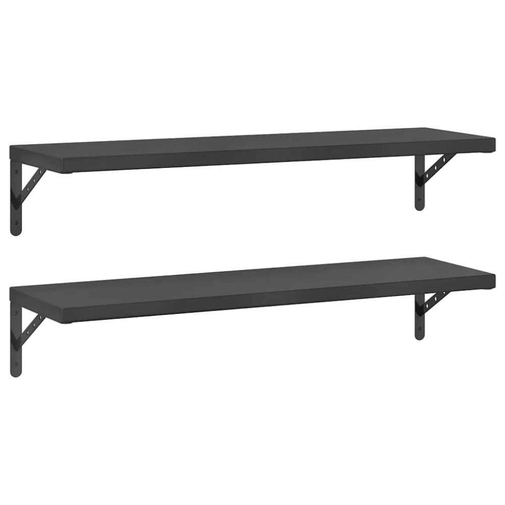 vidaXL Rafturi de perete 2 buc., 100x30 cm, negru oțel inoxidabil
