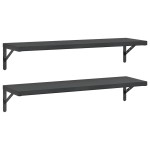 vidaXL Rafturi de perete 2 buc., 100x30 cm, negru oțel inoxidabil vidaXL Rafturi de perete 2 buc., 100x30 cm, negru oțel inoxidabil