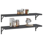 vidaXL Rafturi de perete 2 buc., 100x30 cm, negru oțel inoxidabil vidaXL Rafturi de perete 2 buc., 100x30 cm, negru oțel inoxidabil