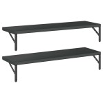vidaXL Rafturi de perete 2 buc., 100x30 cm, negru oțel inoxidabil vidaXL Rafturi de perete 2 buc., 100x30 cm, negru oțel inoxidabil