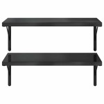 vidaXL Rafturi de perete 2 buc., 75x40 cm, negru oțel inoxidabil vidaXL Rafturi de perete 2 buc., 75x40 cm, negru oțel inoxidabil