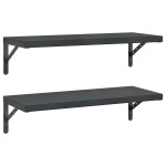 vidaXL Rafturi de perete, 2 buc., 75x30 cm, negru oțel inoxidabil vidaXL Rafturi de perete, 2 buc., 75x30 cm, negru oțel inoxidabil