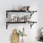vidaXL Rafturi de perete, 2 buc., 75x30 cm, negru oțel inoxidabil vidaXL Rafturi de perete, 2 buc., 75x30 cm, negru oțel inoxidabil