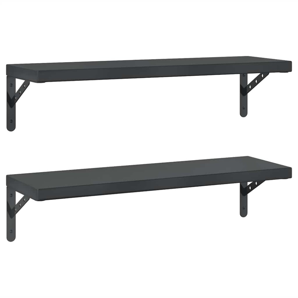 vidaXL Rafturi de perete, 2 buc. 75x23,5 cm negru oțel inoxidabil
