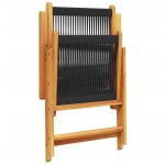 vidaXL Scaune de grădină rabatabile, 8 buc., negru, lemn masiv acacia vidaXL Scaune de grădină rabatabile, 8 buc., negru, lemn masiv acacia