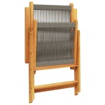vidaXL Scaune de grădină rabatabile, 4 buc., gri, lemn masiv acacia