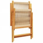 vidaXL Scaune de grădină rabatabile, 6 buc., bej, lemn masiv acacia