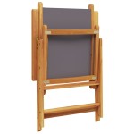 vidaXL Scaune de grădină rabatabile 8 buc., textil antracit/lemn masiv