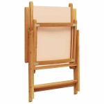 vidaXL Scaune de grădină rabatabile 4 buc., textil bej/lemn masiv vidaXL Scaune de grădină rabatabile 4 buc., textil bej/lemn masiv