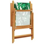 vidaXL Scaune de grădină rabatabile 4 buc., textil verde/lemn masiv
