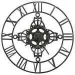 vidaXL Ceas de perete, argintiu, 78 cm, metal vidaXL Ceas de perete, argintiu, 78 cm, metal