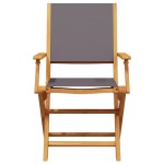 vidaXL Scaune de grădină pliabile 4 buc., textil antracit/lemn masiv vidaXL Scaune de grădină pliabile 4 buc., textil antracit/lemn masiv