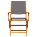 vidaXL Scaune de grădină pliabile 8 buc., textil antracit/lemn masiv