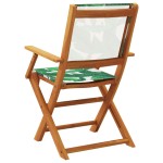 vidaXL Scaune de grădină pliabile 4 buc., textil verde/lemn masiv