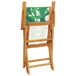 vidaXL Scaune de grădină pliabile 4 buc., textil verde/lemn masiv