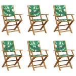 vidaXL Scaune de grădină pliabile 6 buc., textil verde/lemn masiv vidaXL Scaune de grădină pliabile 6 buc., textil verde/lemn masiv