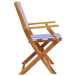 vidaXL Scaune grădină pliabile 8 buc., textil albastru alb/lemn masiv vidaXL Scaune grădină pliabile 8 buc., textil albastru alb/lemn masiv