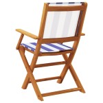 vidaXL Scaune grădină pliabile 8 buc., textil albastru alb/lemn masiv vidaXL Scaune grădină pliabile 8 buc., textil albastru alb/lemn masiv
