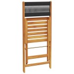 vidaXL Scaune de grădină pliabile, 8 buc., negru, lemn masiv acacia