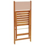 vidaXL Scaune de grădină pliabile 6 buc., textil taupe/lemn masiv