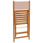 vidaXL Scaune de grădină pliabile 8 buc., textil taupe/lemn masiv