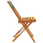 vidaXL Scaune de grădină pliabile 8 buc., textil verde/lemn masiv