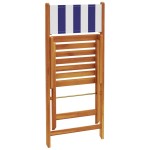 vidaXL Scaune grădină pliabile 8 buc., textil albastru alb/lemn masiv vidaXL Scaune grădină pliabile 8 buc., textil albastru alb/lemn masiv