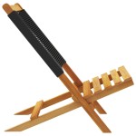 vidaXL Scaune de grădină pliabile, 4 buc., negru, lemn masiv acacia