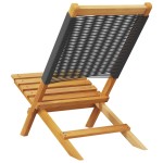 vidaXL Scaune de grădină pliabile, 4 buc., negru, lemn masiv acacia