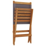 vidaXL Scaune de grădină pliabile 8 buc., textil antracit/lemn masiv