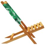 vidaXL Scaune de grădină pliabile 4 buc., textil verde/lemn masiv