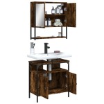 vidaXL Set mobilier de baie, 2 piese, stejar fumuriu, lemn prelucrat vidaXL Set mobilier de baie, 2 piese, stejar fumuriu, lemn prelucrat