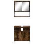 vidaXL Set mobilier de baie, 2 piese, stejar fumuriu, lemn prelucrat vidaXL Set mobilier de baie, 2 piese, stejar fumuriu, lemn prelucrat