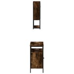 vidaXL Set mobilier de baie, 2 piese, stejar fumuriu, lemn prelucrat vidaXL Set mobilier de baie, 2 piese, stejar fumuriu, lemn prelucrat