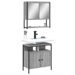 vidaXL Set mobilier de baie, 2 piese, gri sonoma, lemn prelucrat vidaXL Set mobilier de baie, 2 piese, gri sonoma, lemn prelucrat