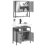 vidaXL Set mobilier de baie, 2 piese, gri sonoma, lemn prelucrat vidaXL Set mobilier de baie, 2 piese, gri sonoma, lemn prelucrat