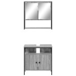 vidaXL Set mobilier de baie, 2 piese, gri sonoma, lemn prelucrat vidaXL Set mobilier de baie, 2 piese, gri sonoma, lemn prelucrat